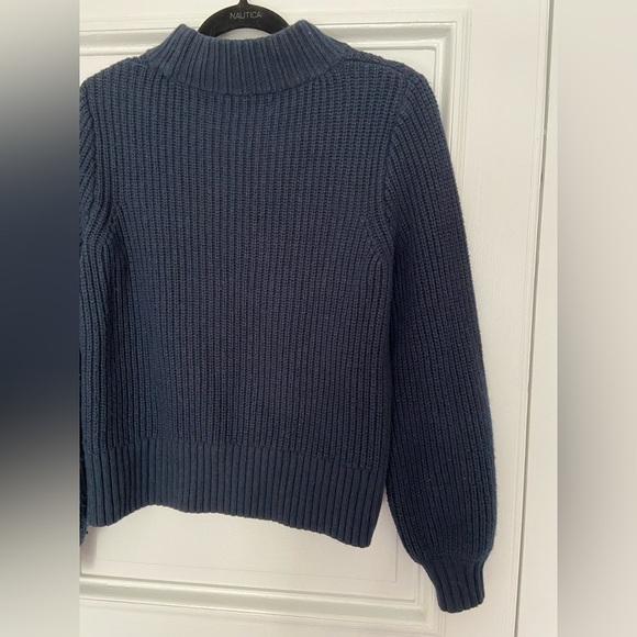 Abercrombie & Fitch Navy Blue Ribbed Knit Cotton Blend Cozy Warm Sweater - Picture 6 of 11
